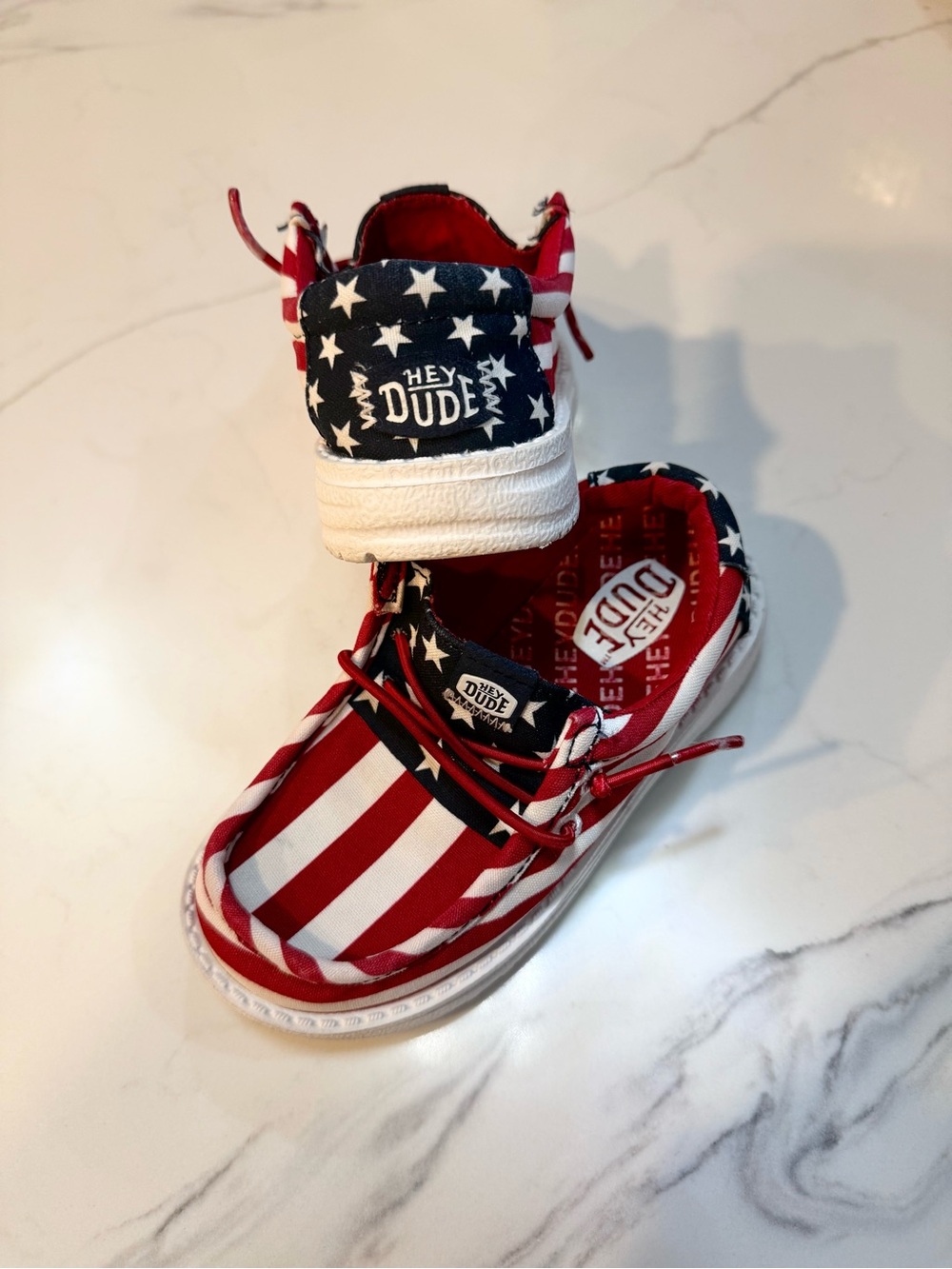 Hey Dude Kids Slip-On in Red, White & Blue Stars & Stripes